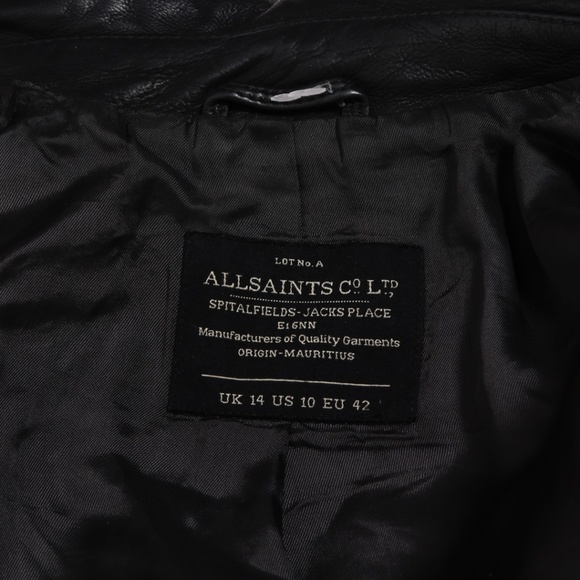 ALL SAINTS Black Leather Suede Gray Biker Jacket - Picture 5 of 13